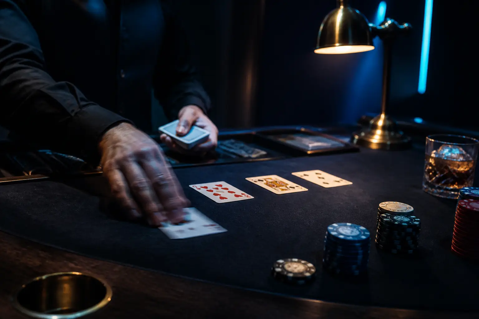 Table de jeu du casino en direct